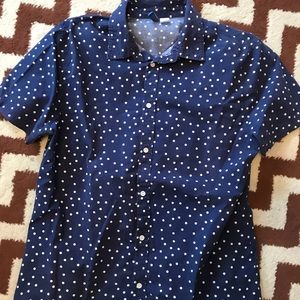 Men’s Blue Short Sleeve Button Up Shirt